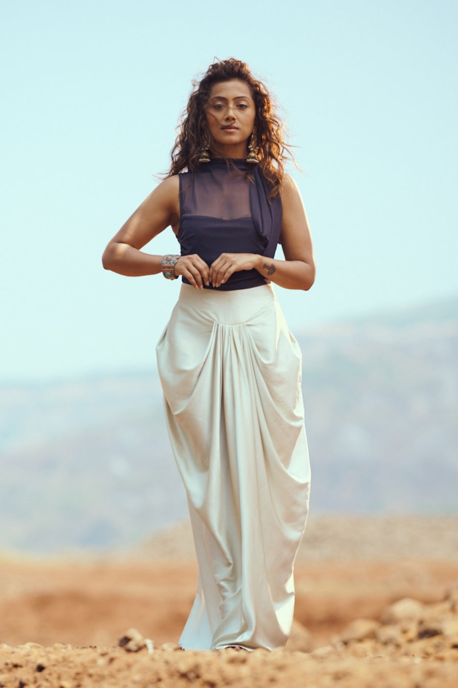 Dhaara Skirt in Mint Green