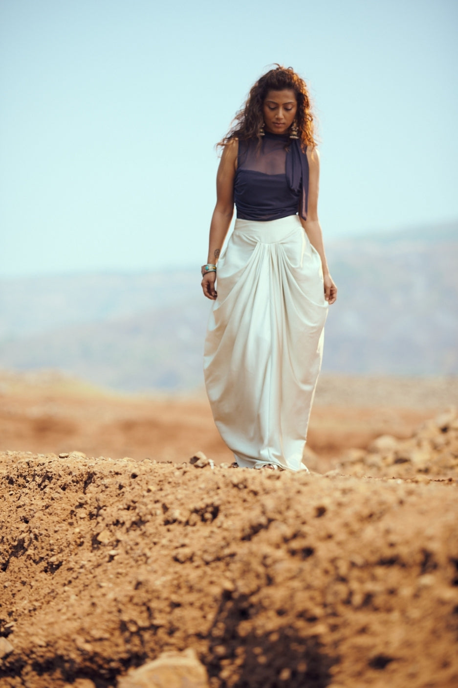 Dhaara Skirt in Mint Green