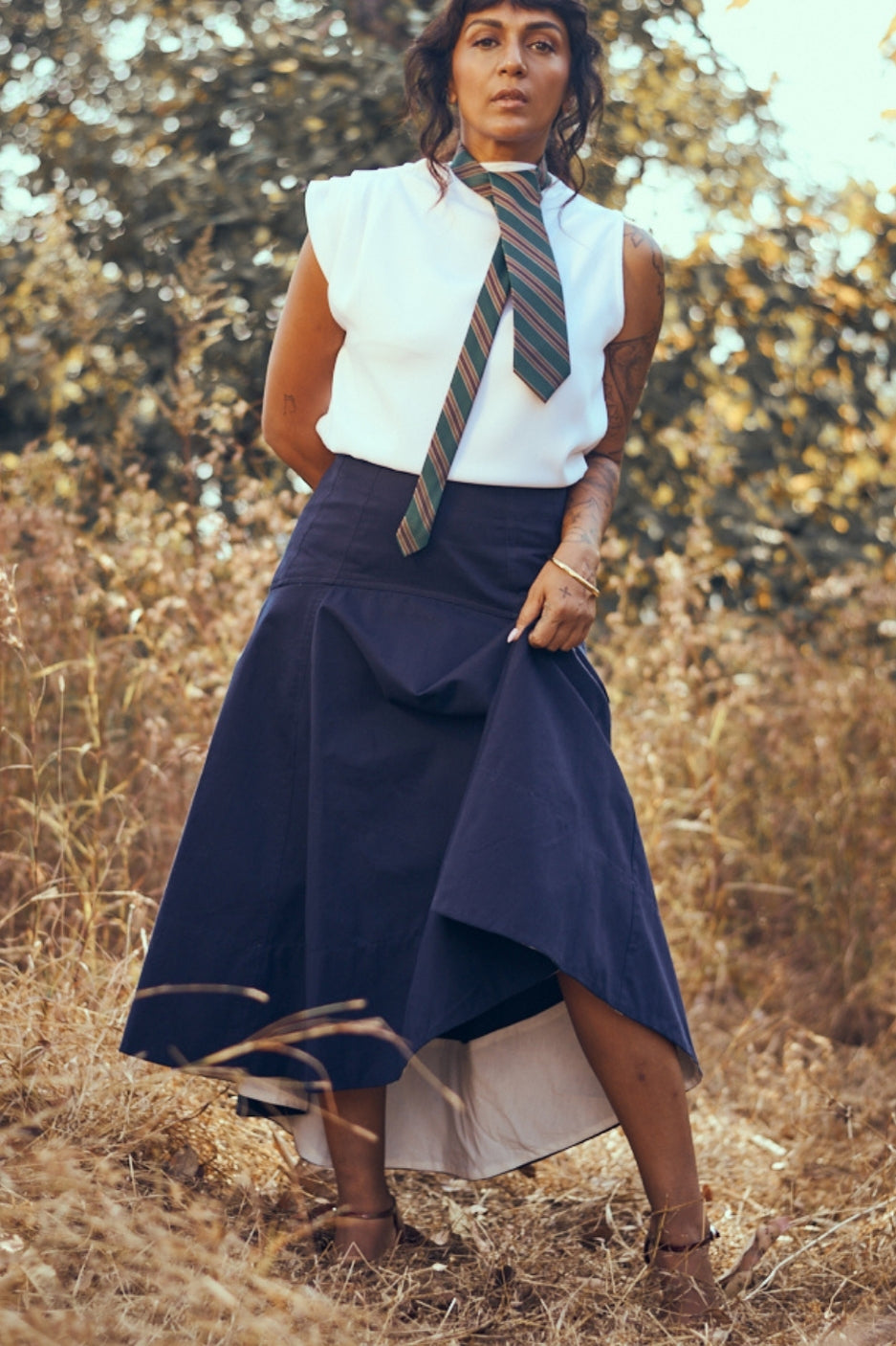 Halo Skirt in Navy Blue