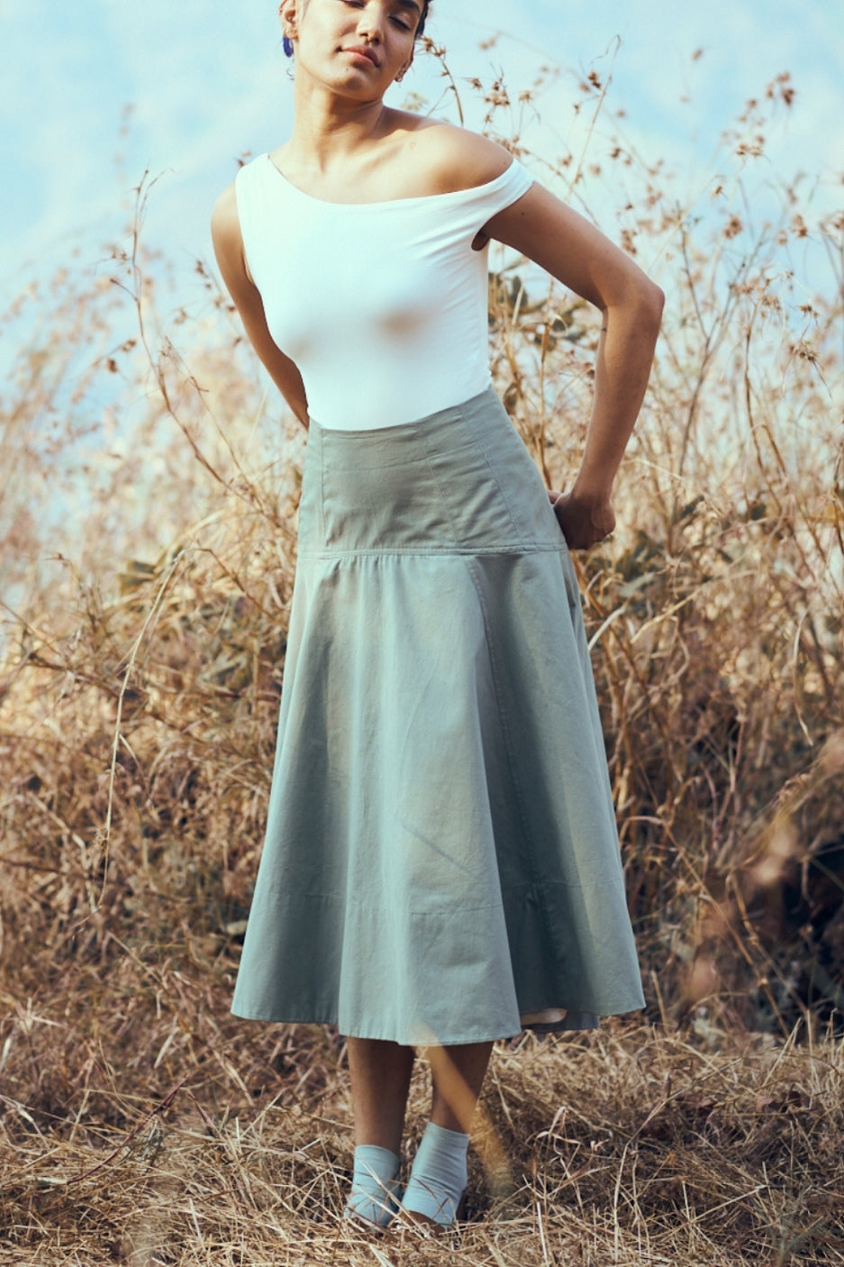 Halo Skirt in Sage Green