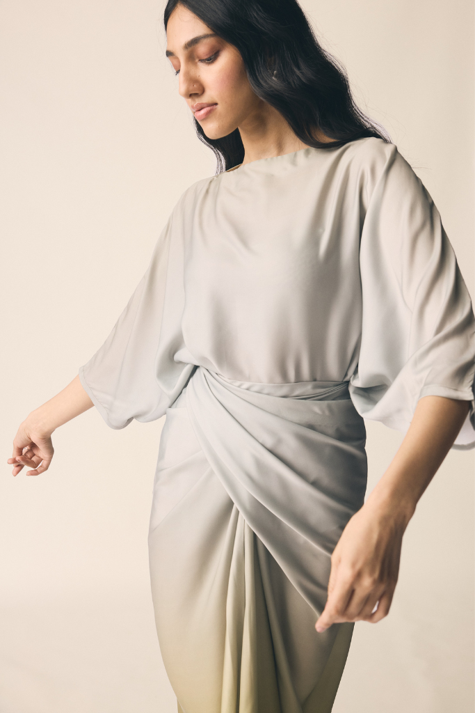 Mor Set in Sage Green Ombre Satin