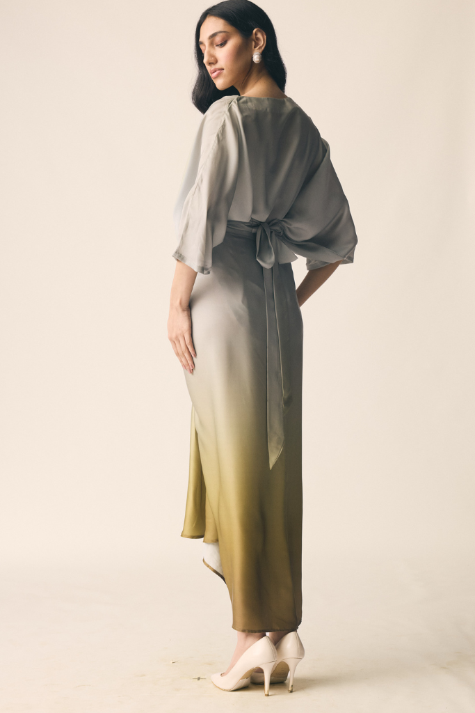 Mor Set in Sage Green Ombre Satin