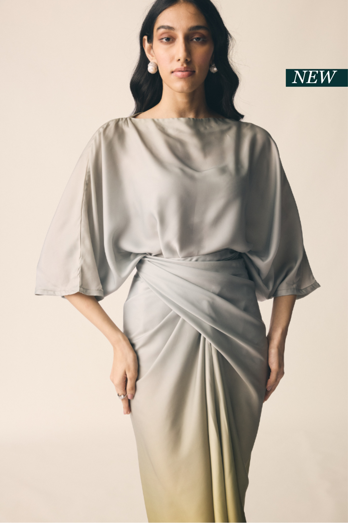 Mor Set in Sage Green Ombre Satin