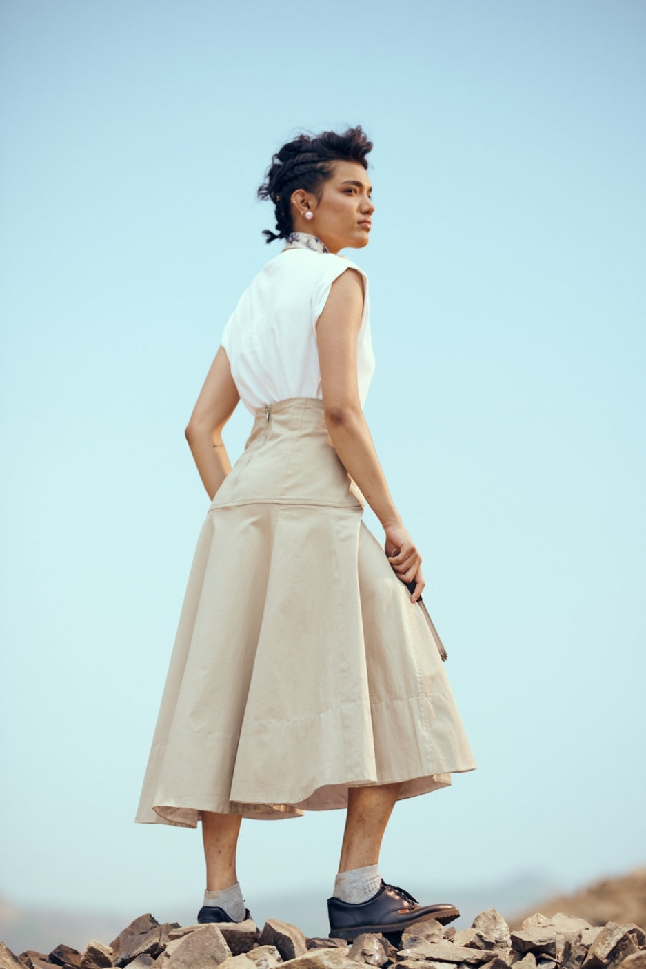 Halo Skirt in Tan