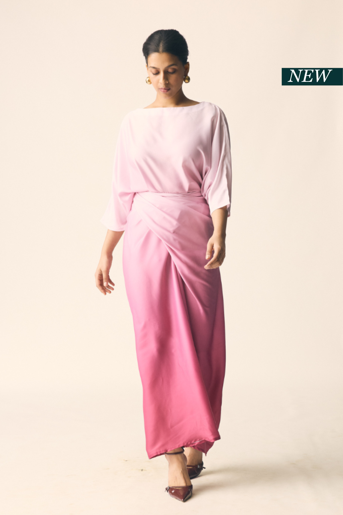 Mor Set in Pink Ombre Satin