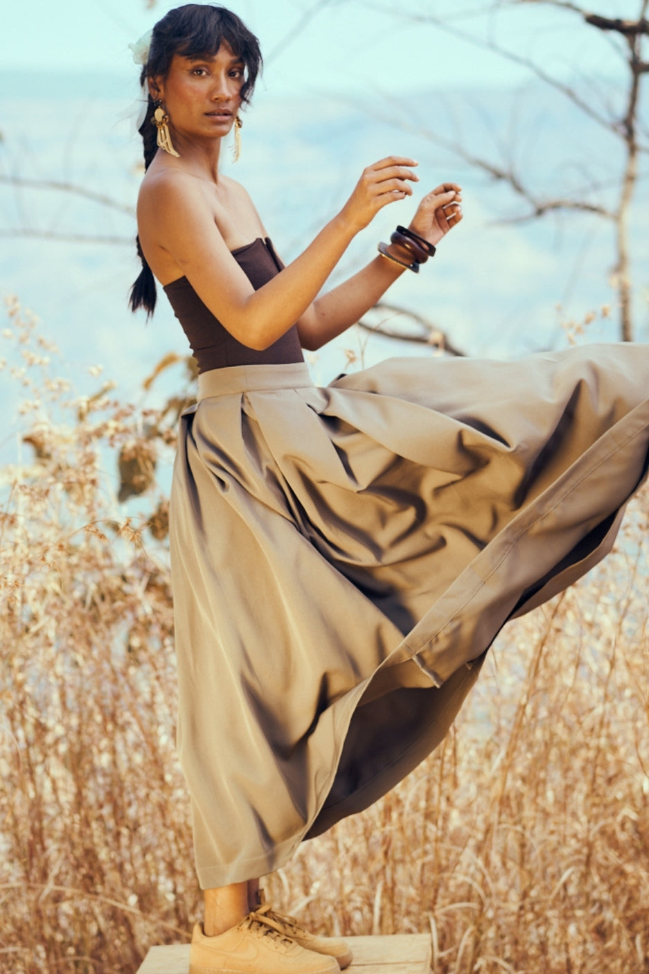 Sway Skirt in Earth Brown