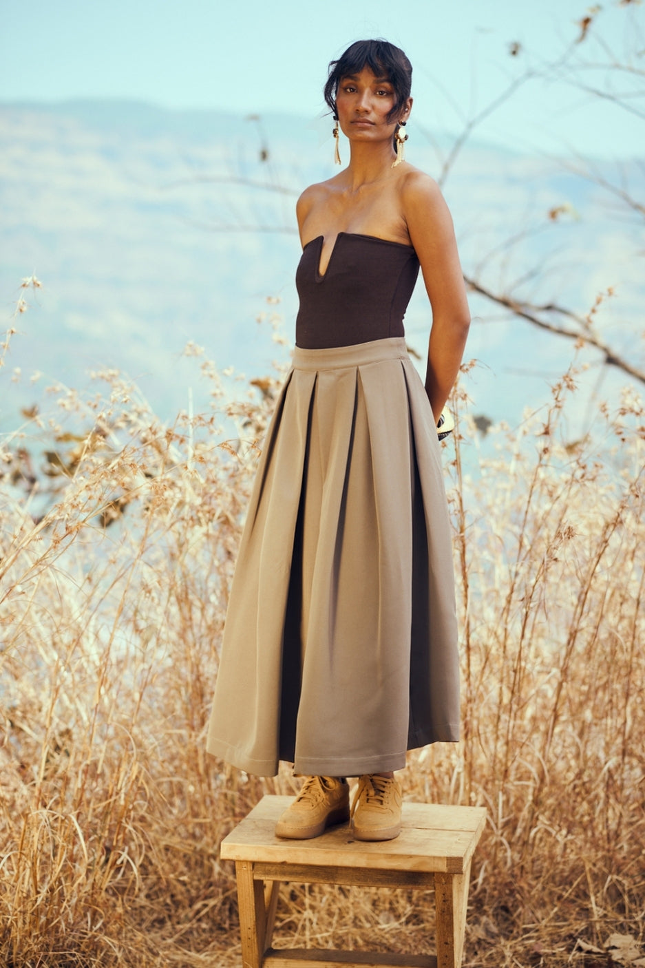 Sway Skirt in Earth Brown