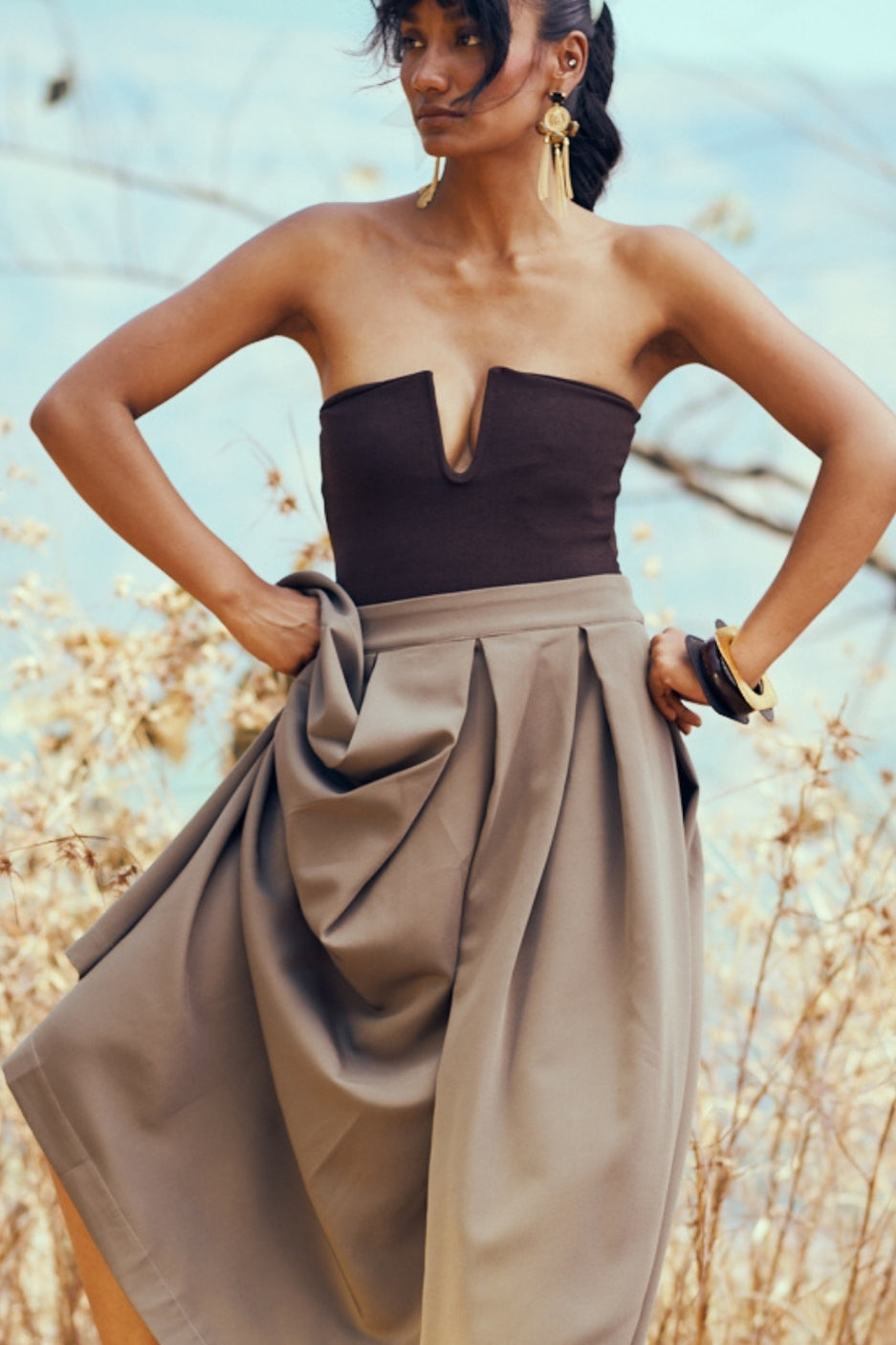 Sway Skirt in Earth Brown