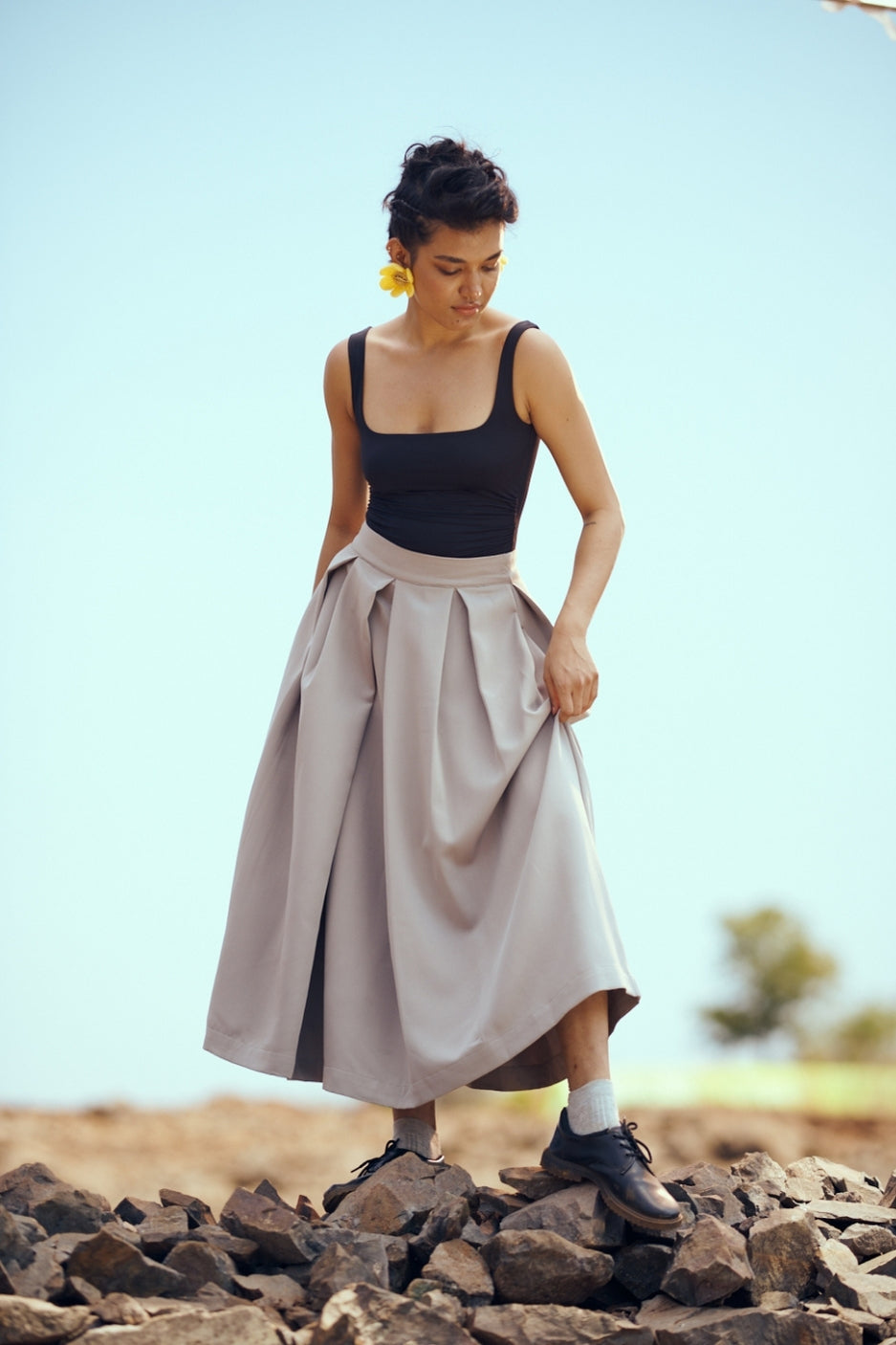 Sway Skirt in Light Grey