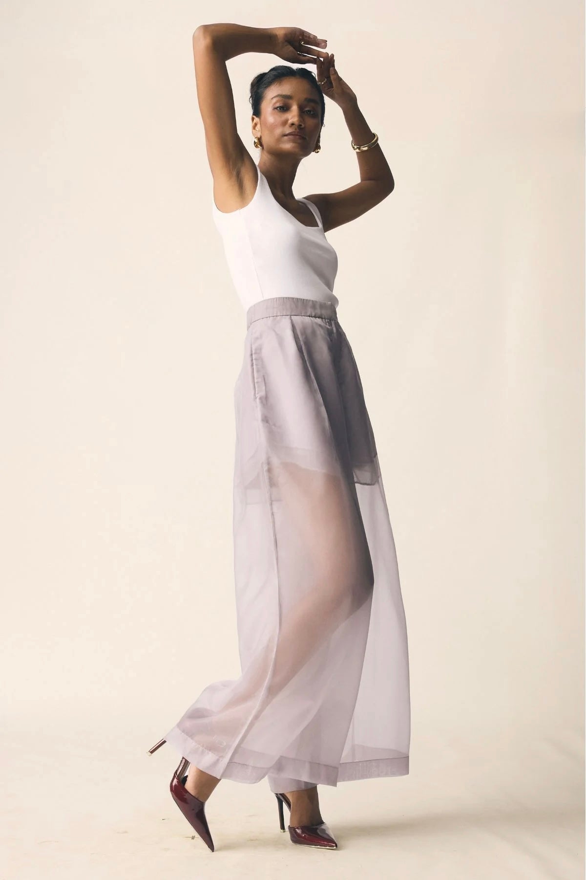 Haze Pants in Grey Organza