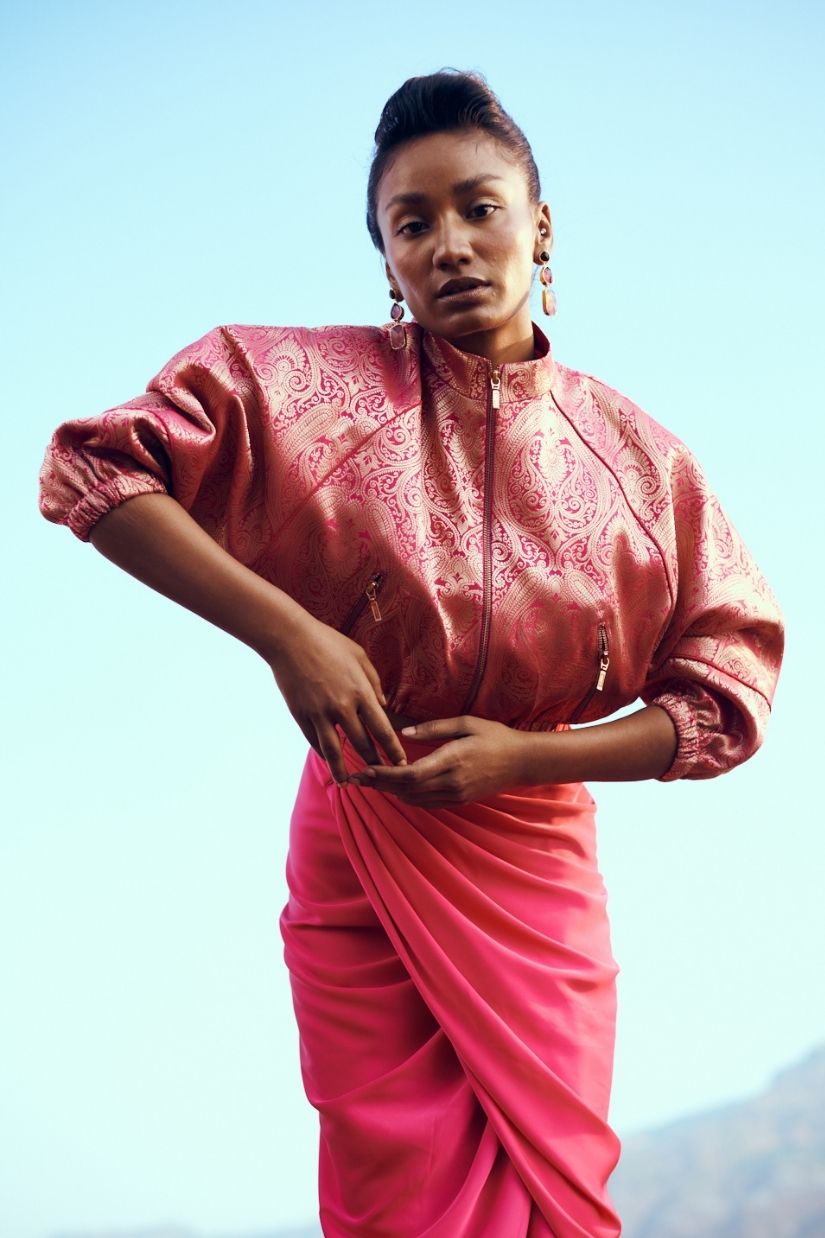 Jashan Set in Fuchsia Pink