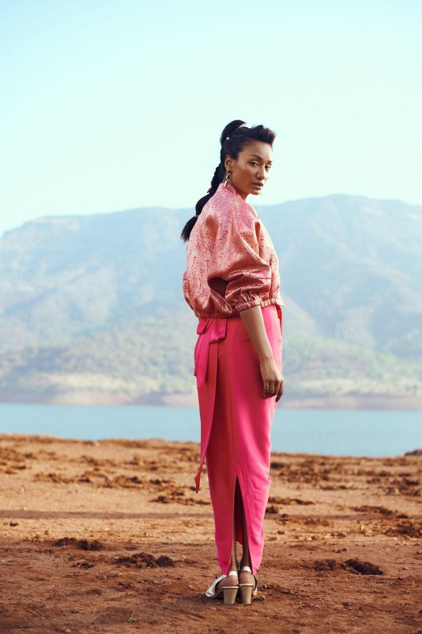 Jashan Set in Fuchsia Pink