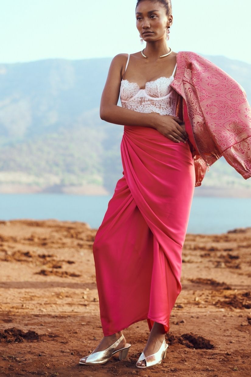Jashan Skirt in Fuchsia Pink