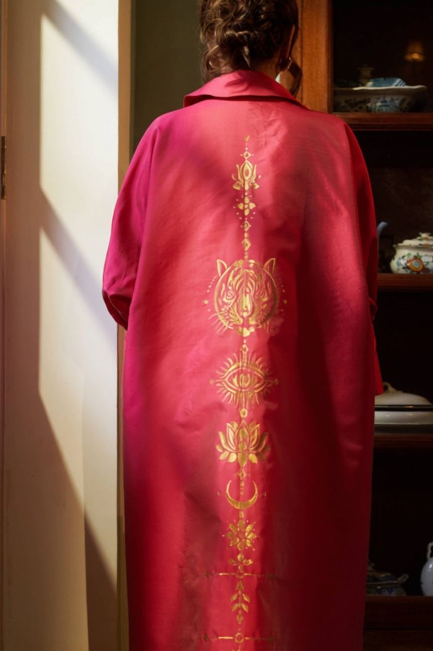 Amaai Dress in Pink Brocade