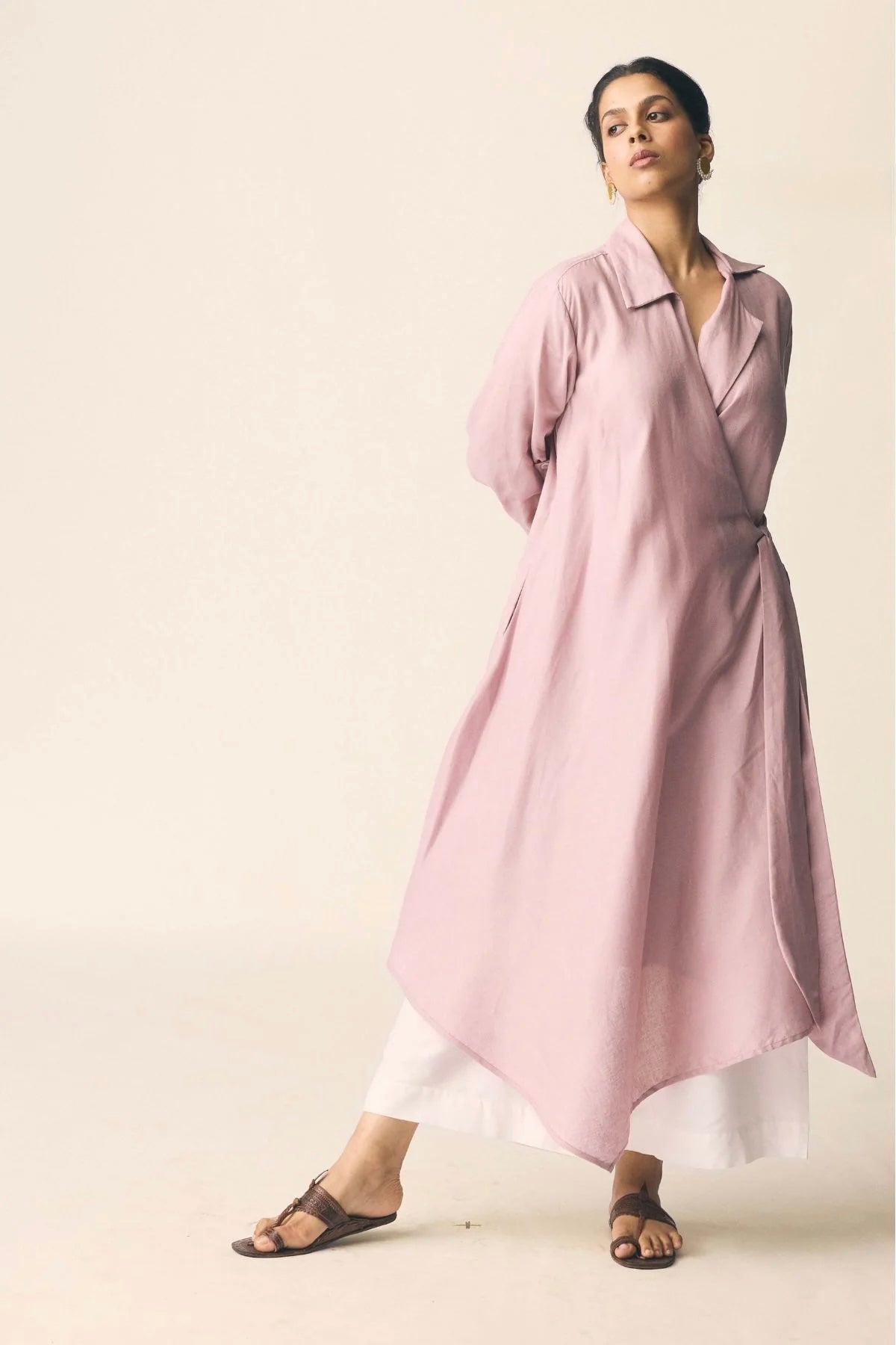 Samara Set in Onion Pink Cotton Linen