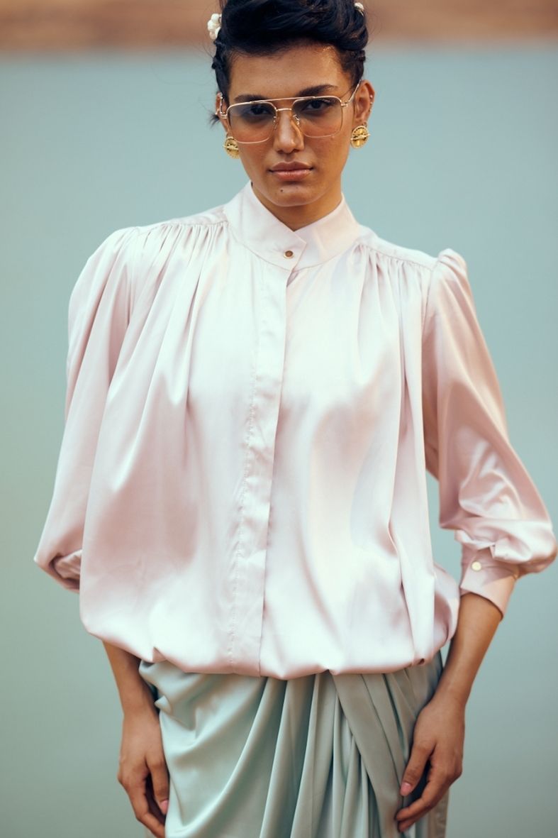 Faye Top in Satin Lavender Blush