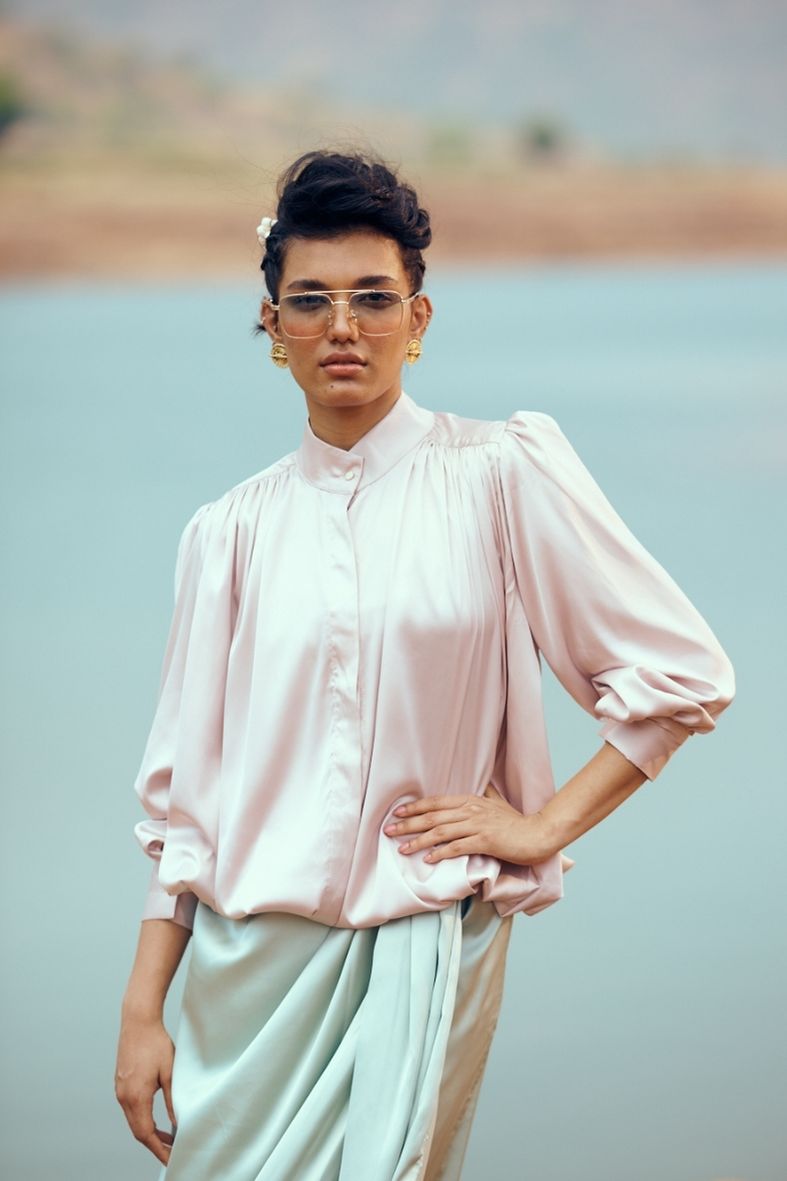 Faye Top in Satin Lavender Blush