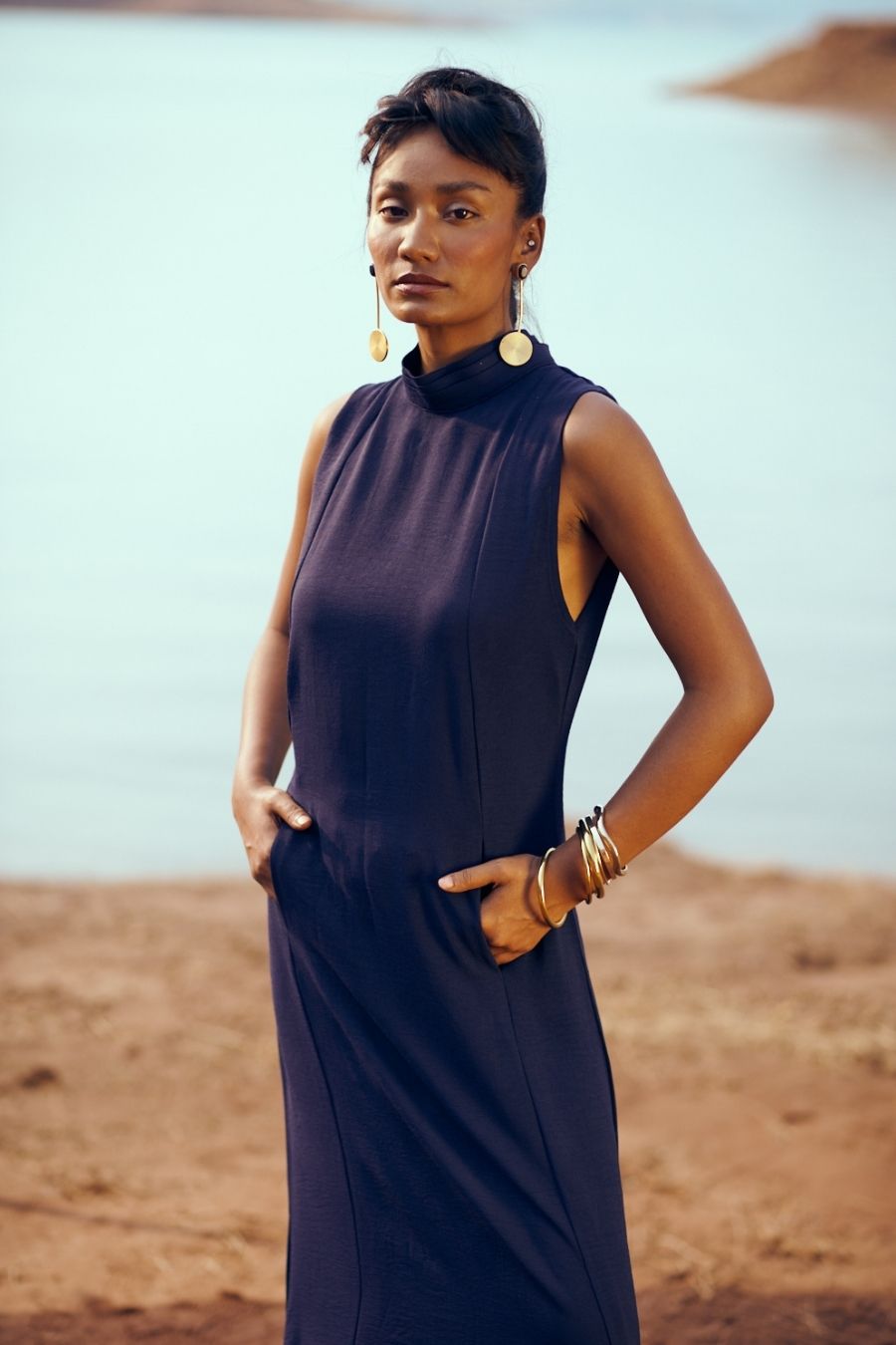 Breeze Dress In Navy Blue