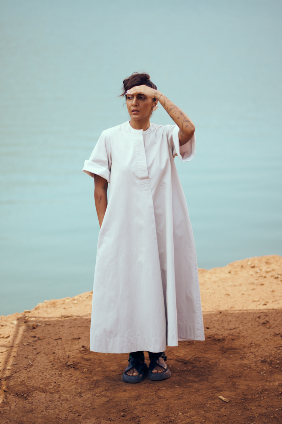 Nibbana Dress in Light Grey