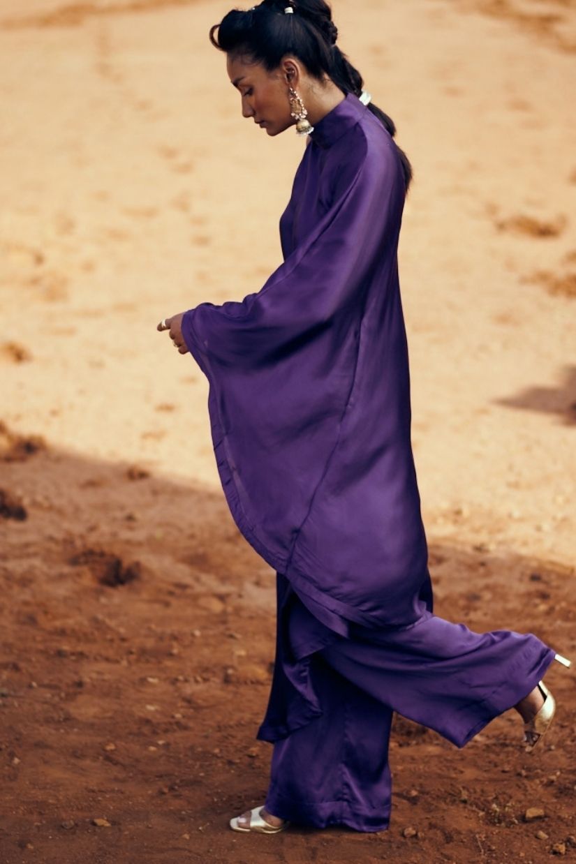 Alaya Satin Set in Amethyst