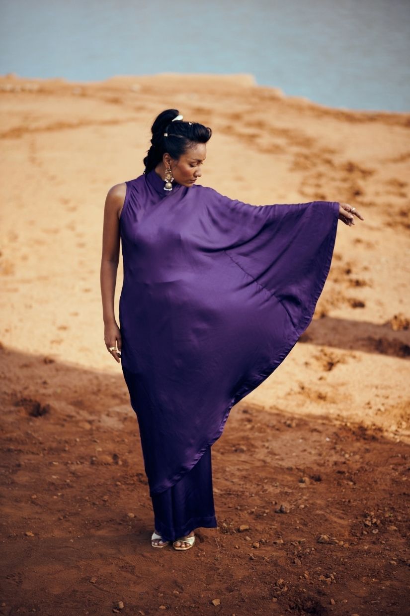 Alaya Satin Set in Amethyst
