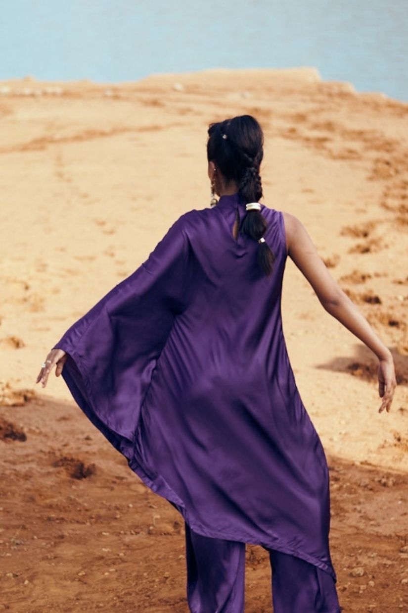 Alaya Satin Set in Amethyst