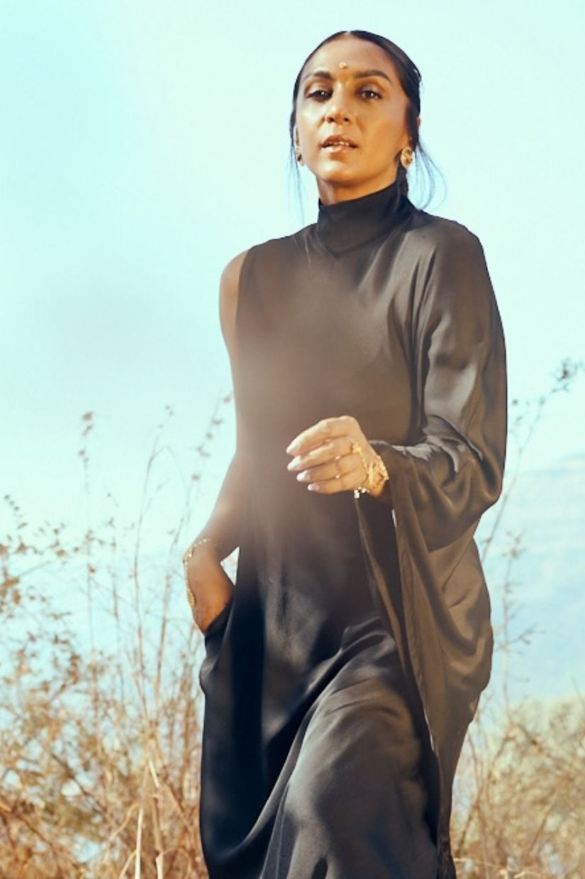 Alaya Satin Set in Black