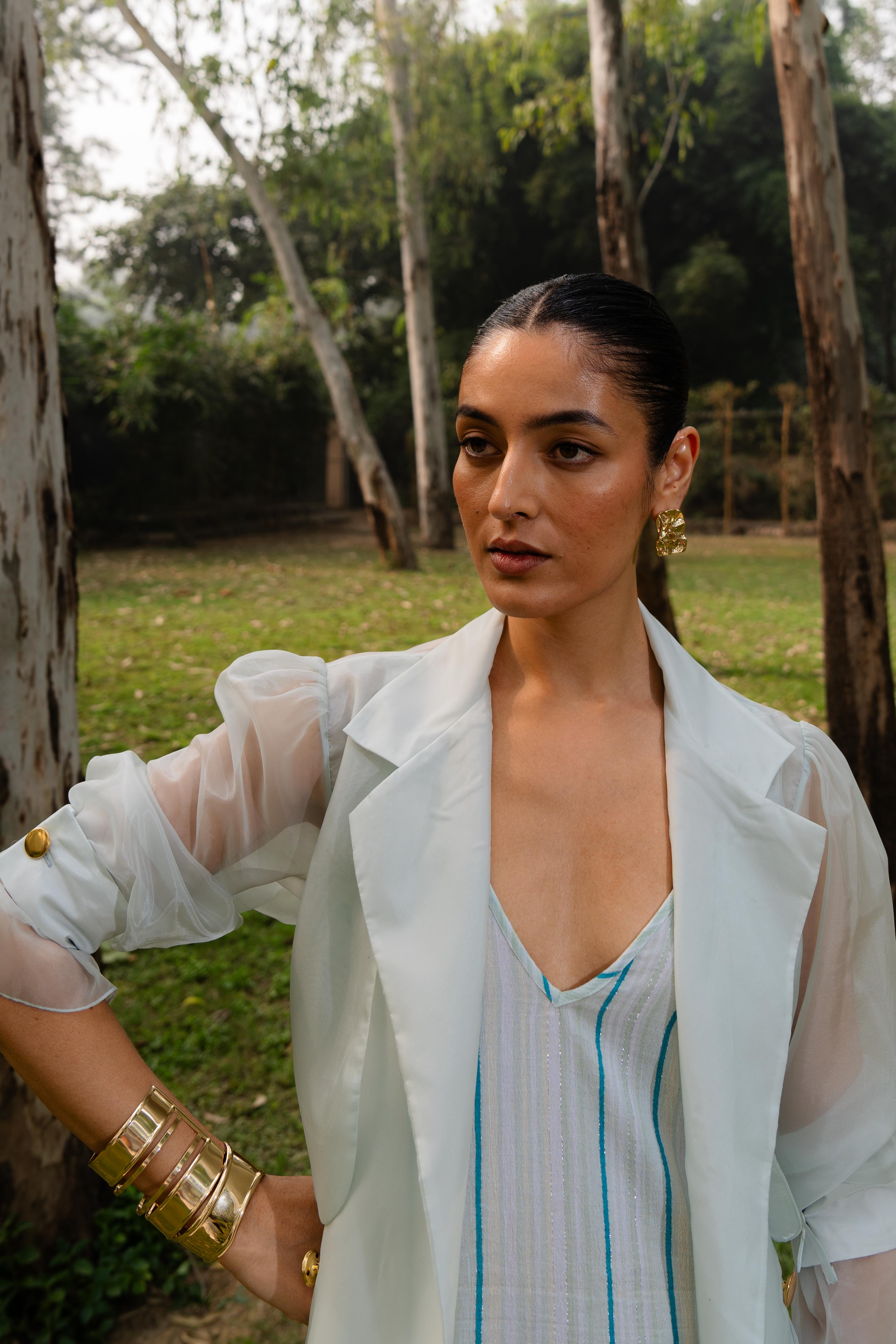 Sheer Trench in Sky Blue