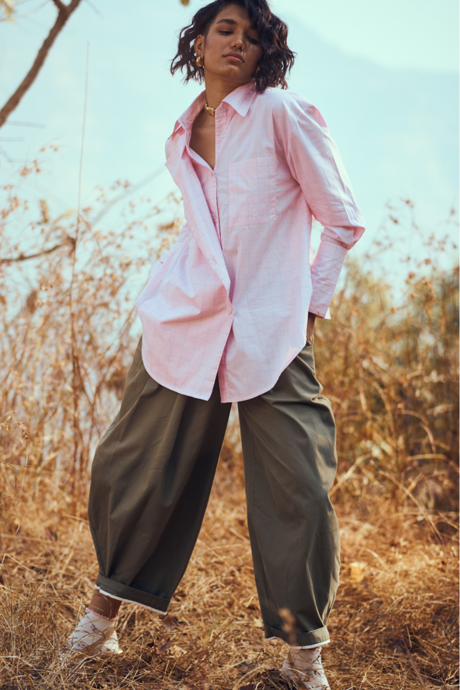 Atelier Cotton Shirt In Pink Checks