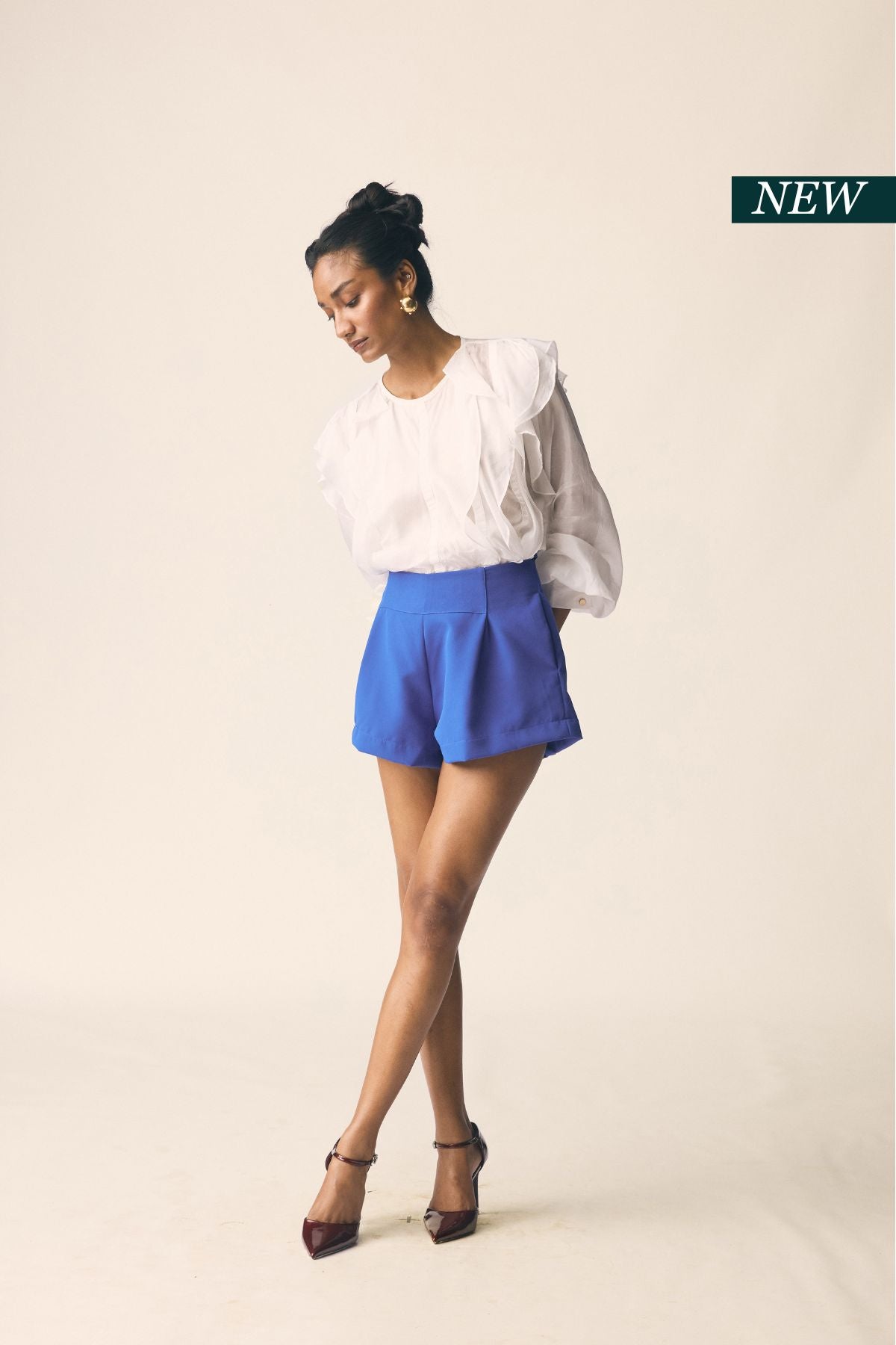 Retro Hot Pants in Bright Blue