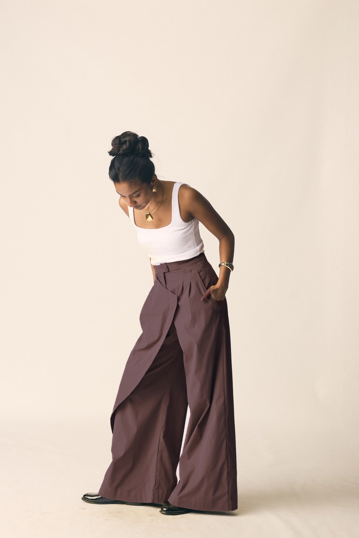 Drift Pants in Dark Brown Twill