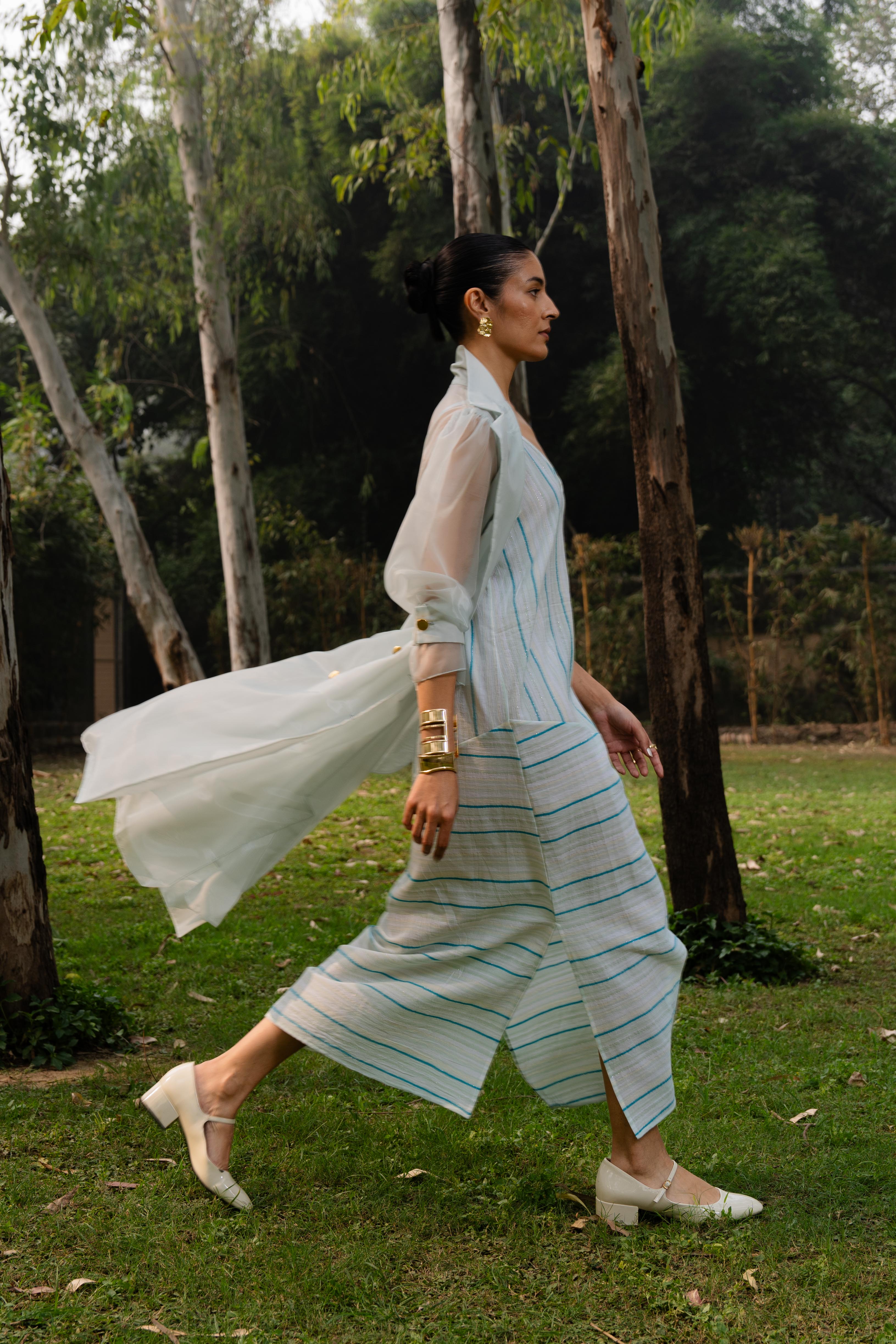 Sheer Trench in Sky Blue