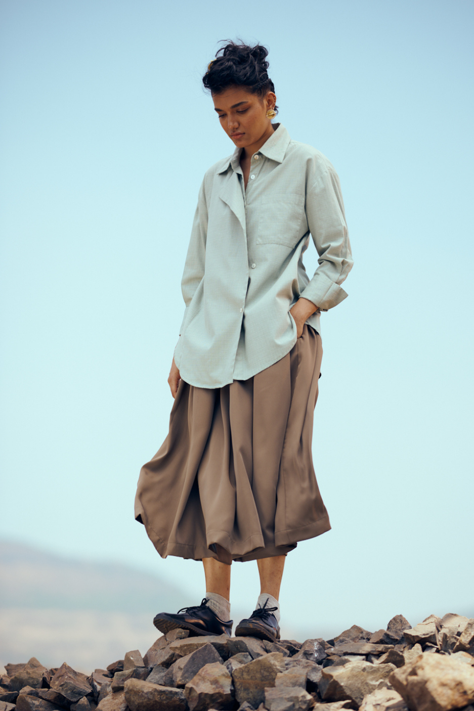 Atelier Cotton Shirt In Green Checks