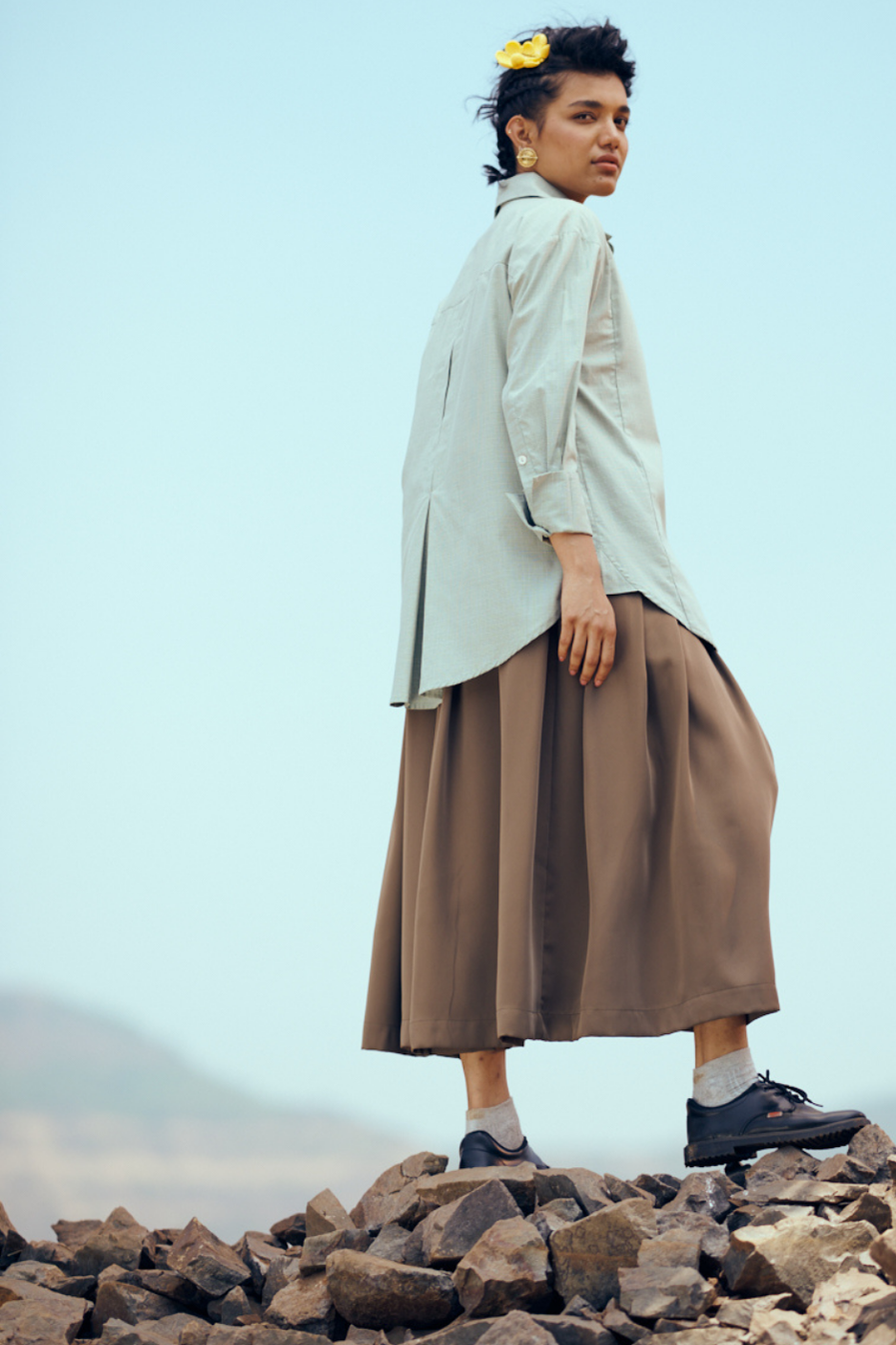 Atelier Cotton Shirt In Green Checks