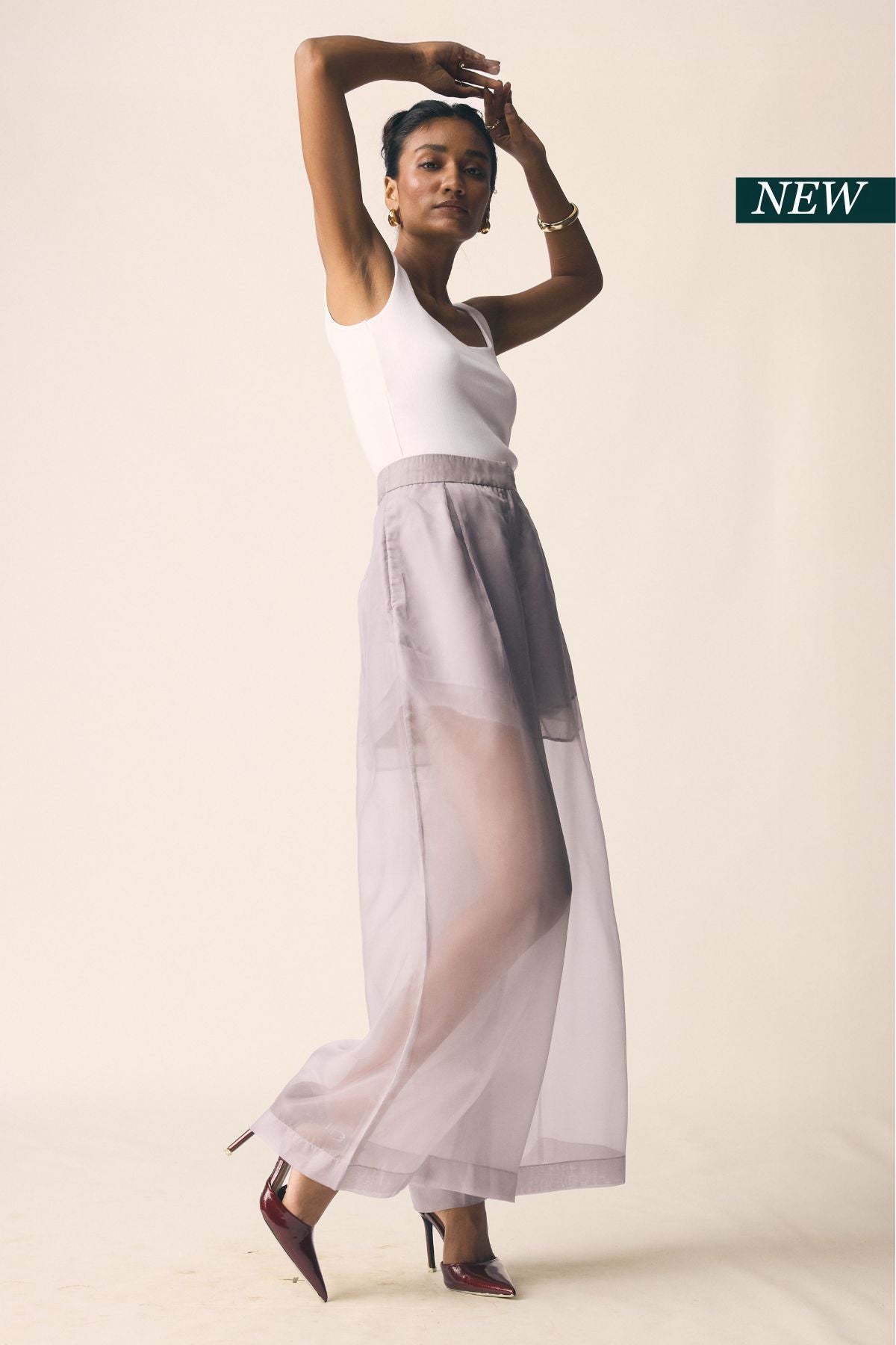 Haze Pants in Grey Organza