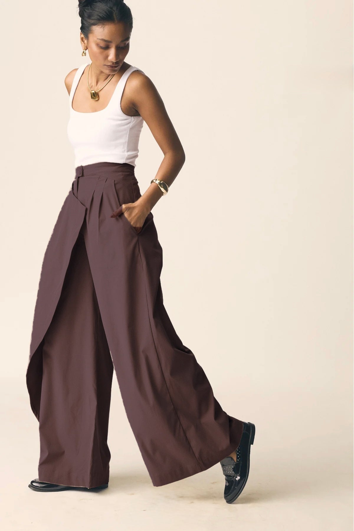 Drift Pants in Dark Brown Twill