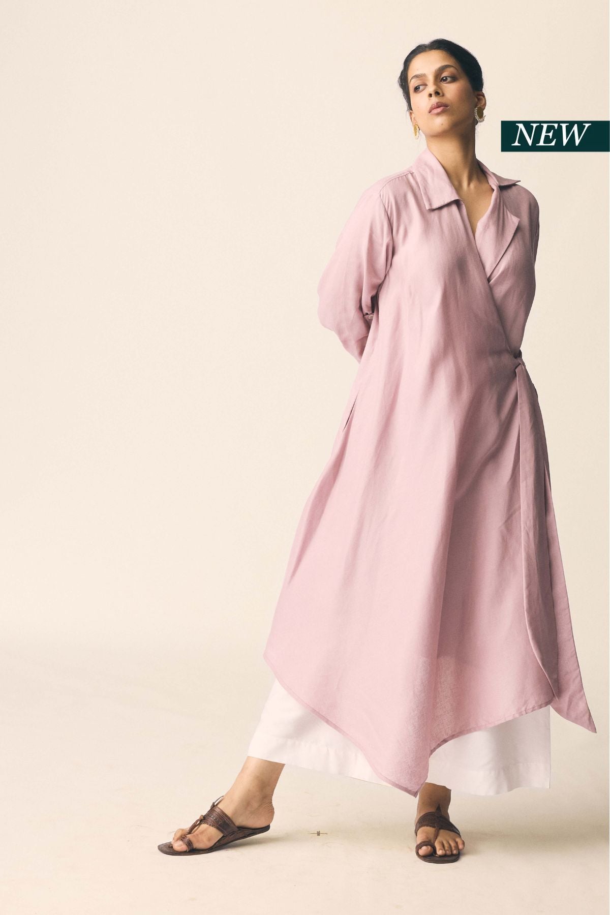 Samara Set in Onion Pink Cotton Linen