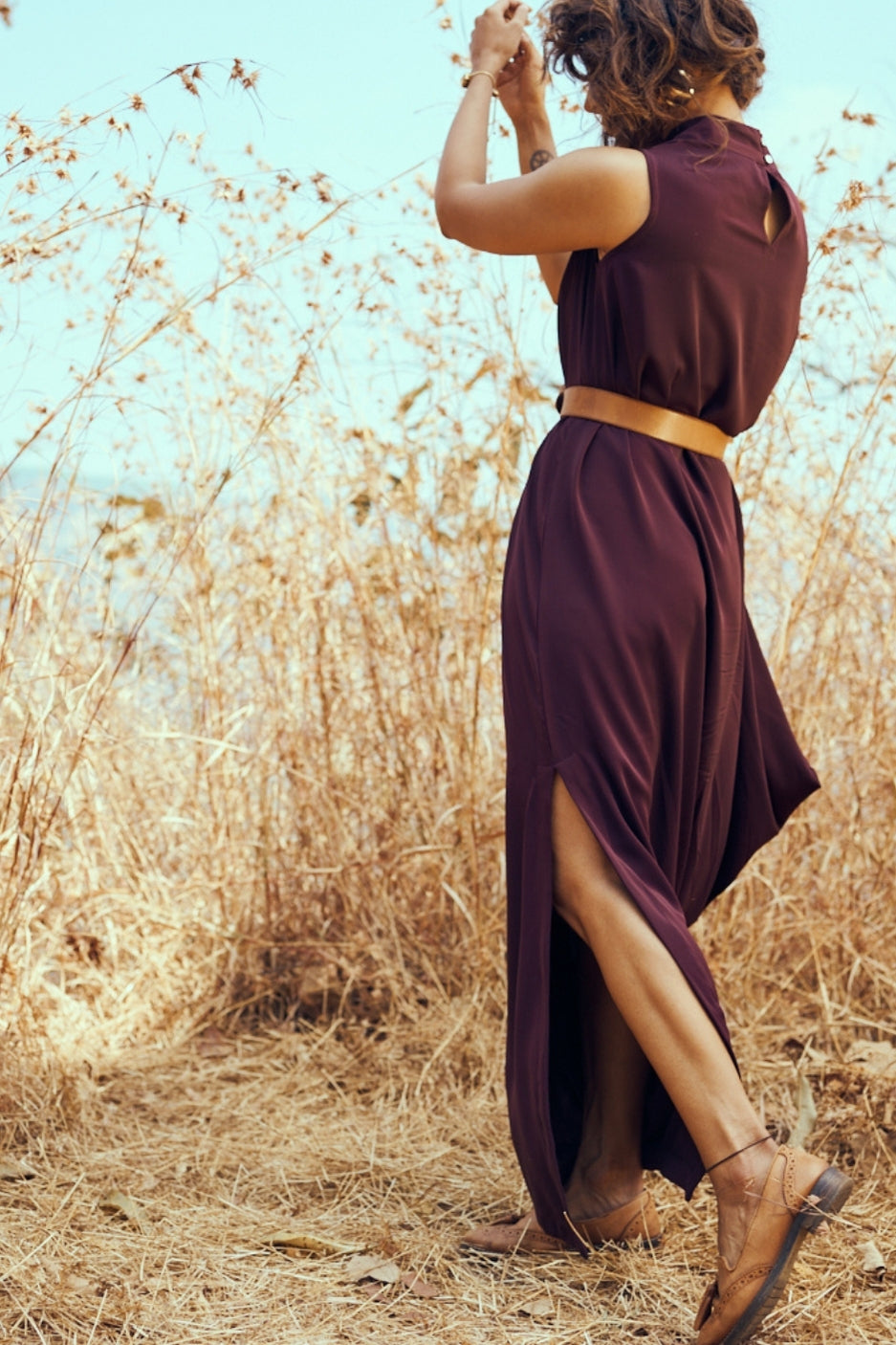 Alba Dress in Deep Wine