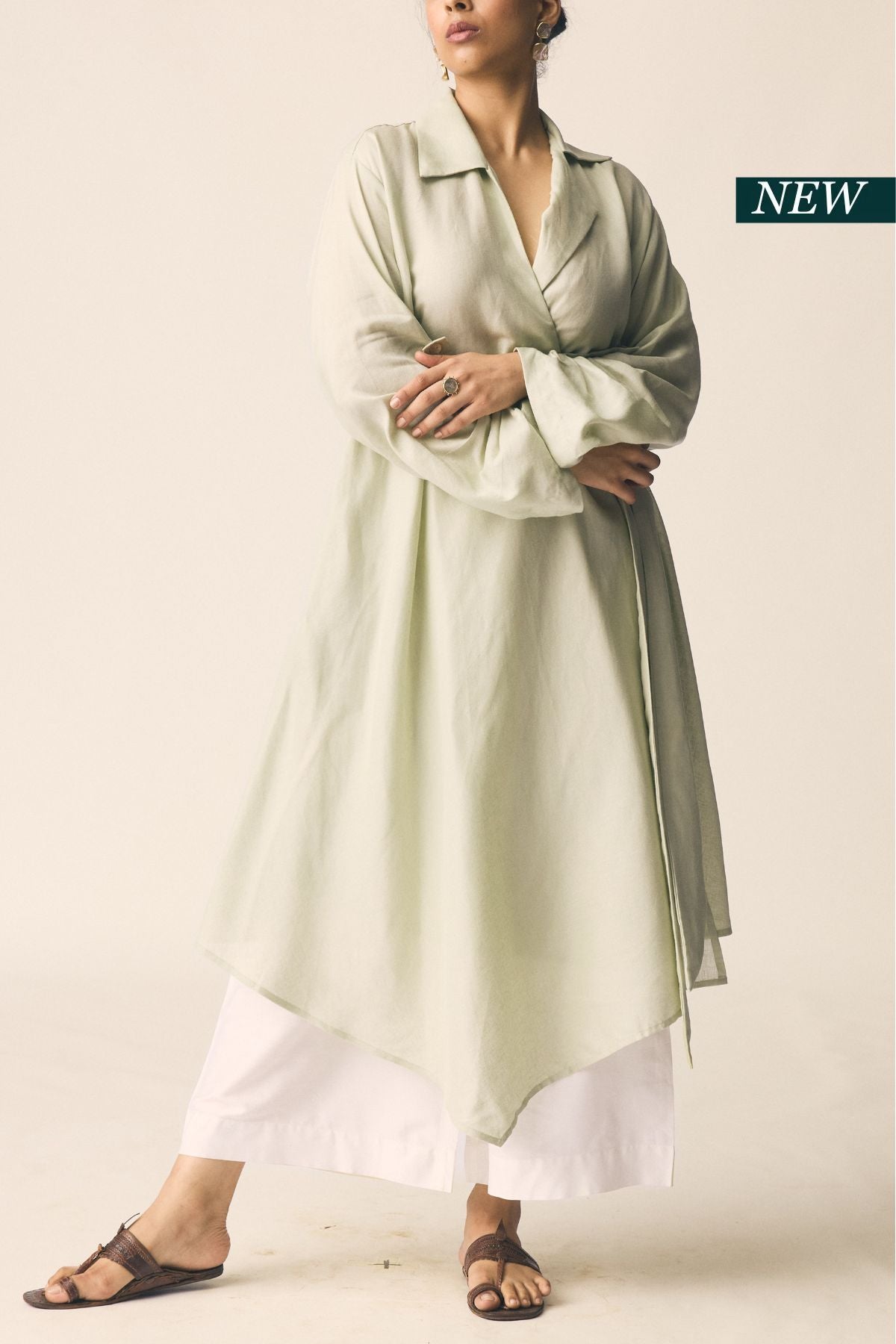 Samara Set in Mint Green Cotton Linen