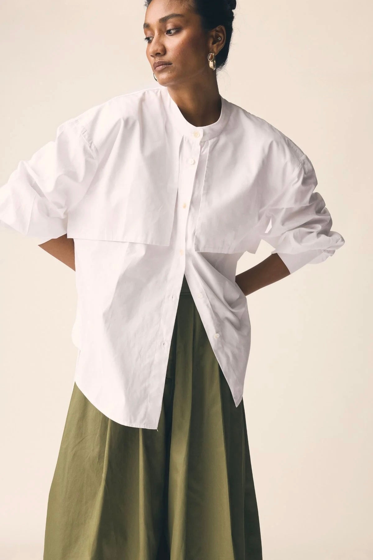 Mizo Trench Shirt in White