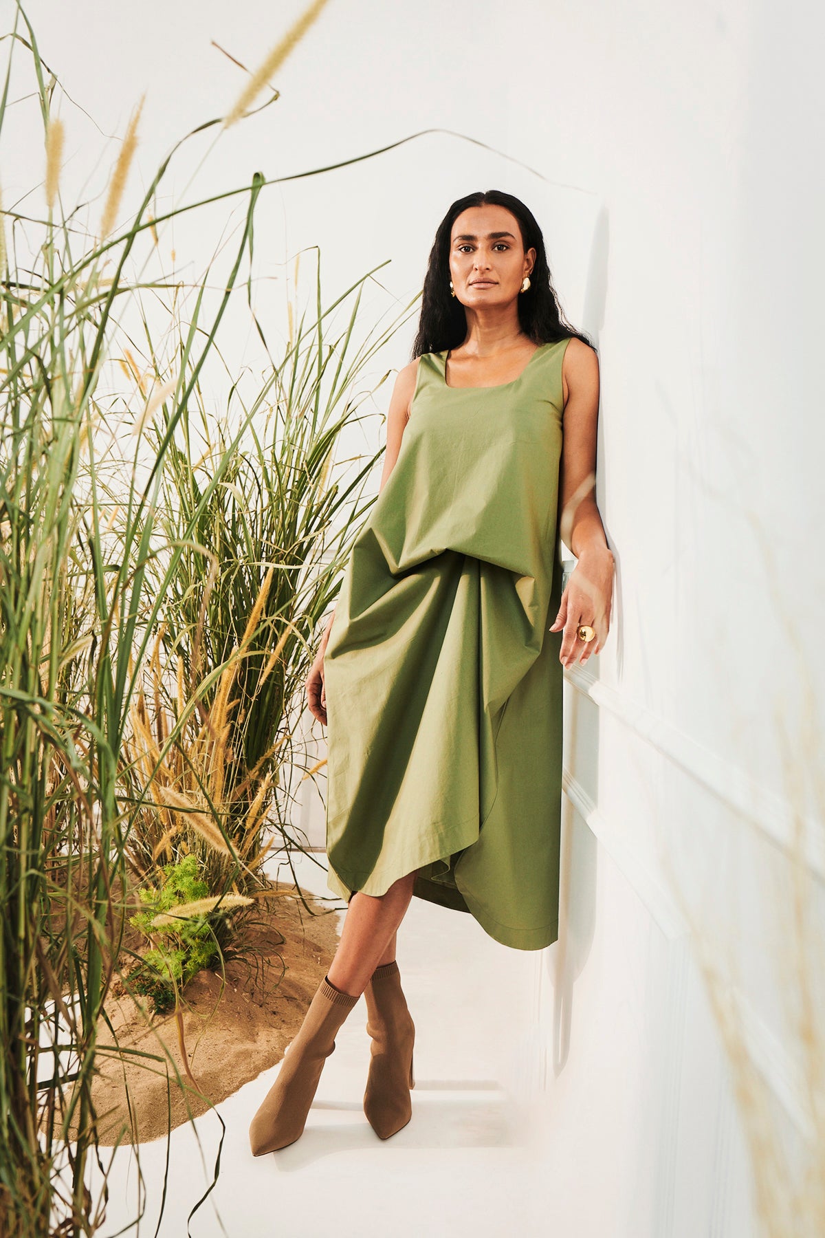 Eden Dress - Olive Green