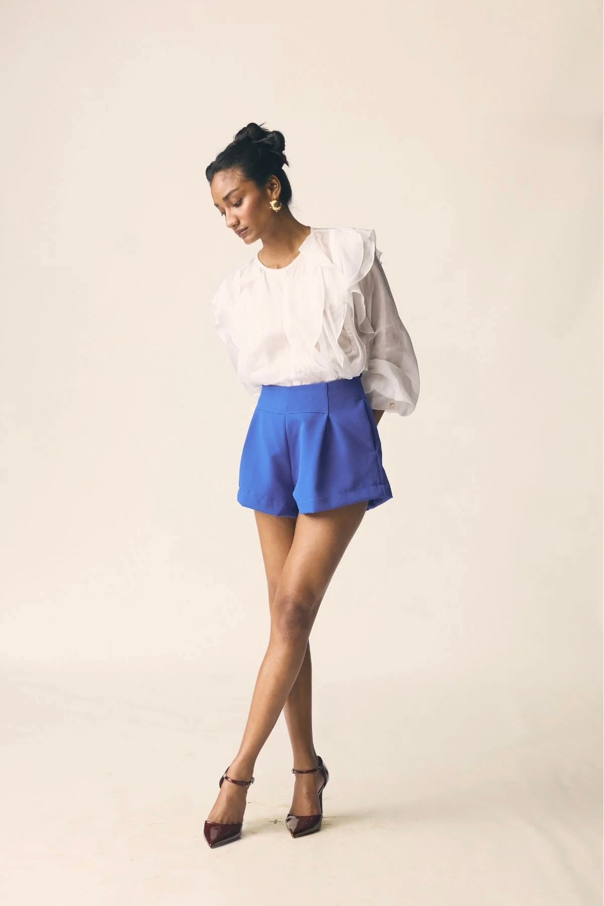 Retro Hot Pants in Bright Blue