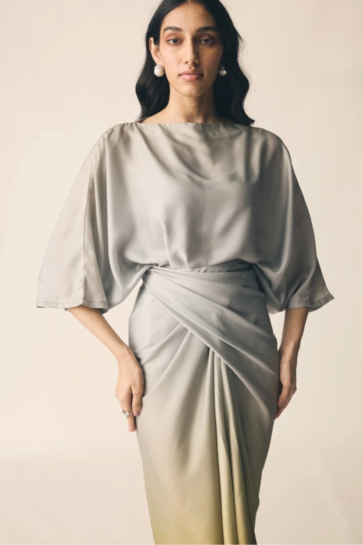 Mor Set in Sage Green Ombre Satin