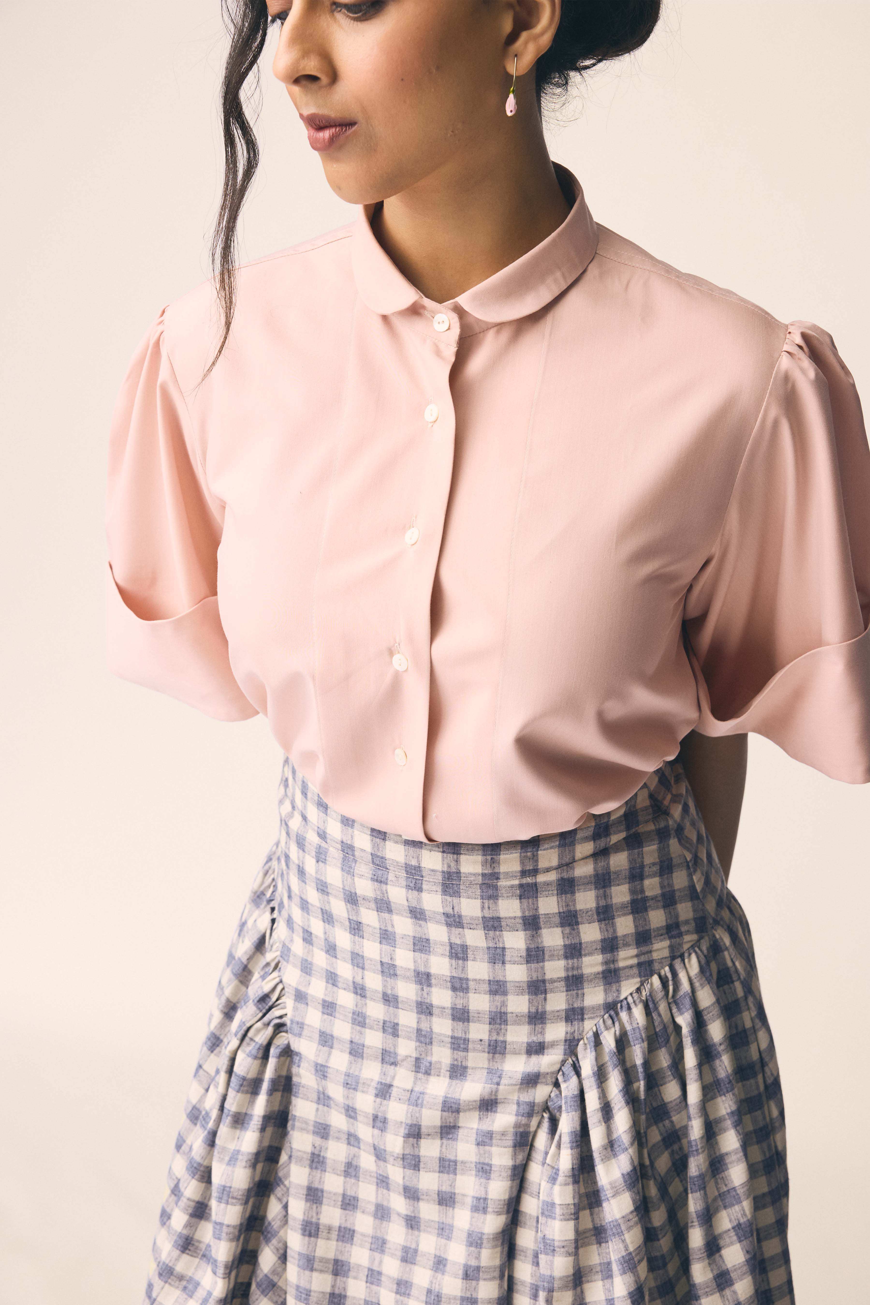 Sundown Skirt in Blue Checks