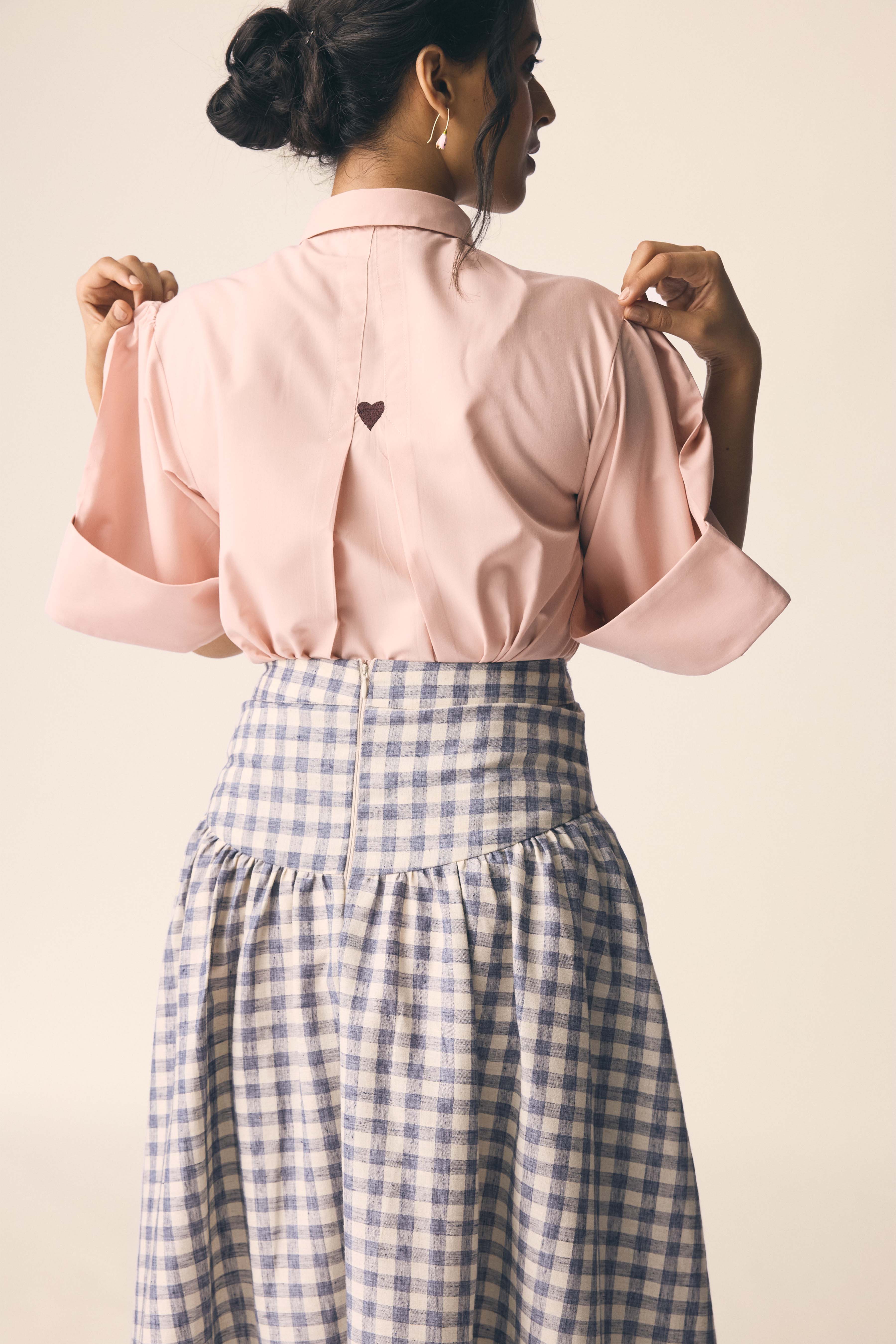 Sundown Skirt in Blue Checks