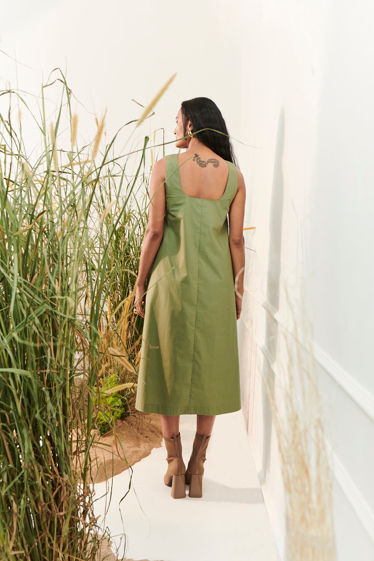 Eden Dress - Olive Green