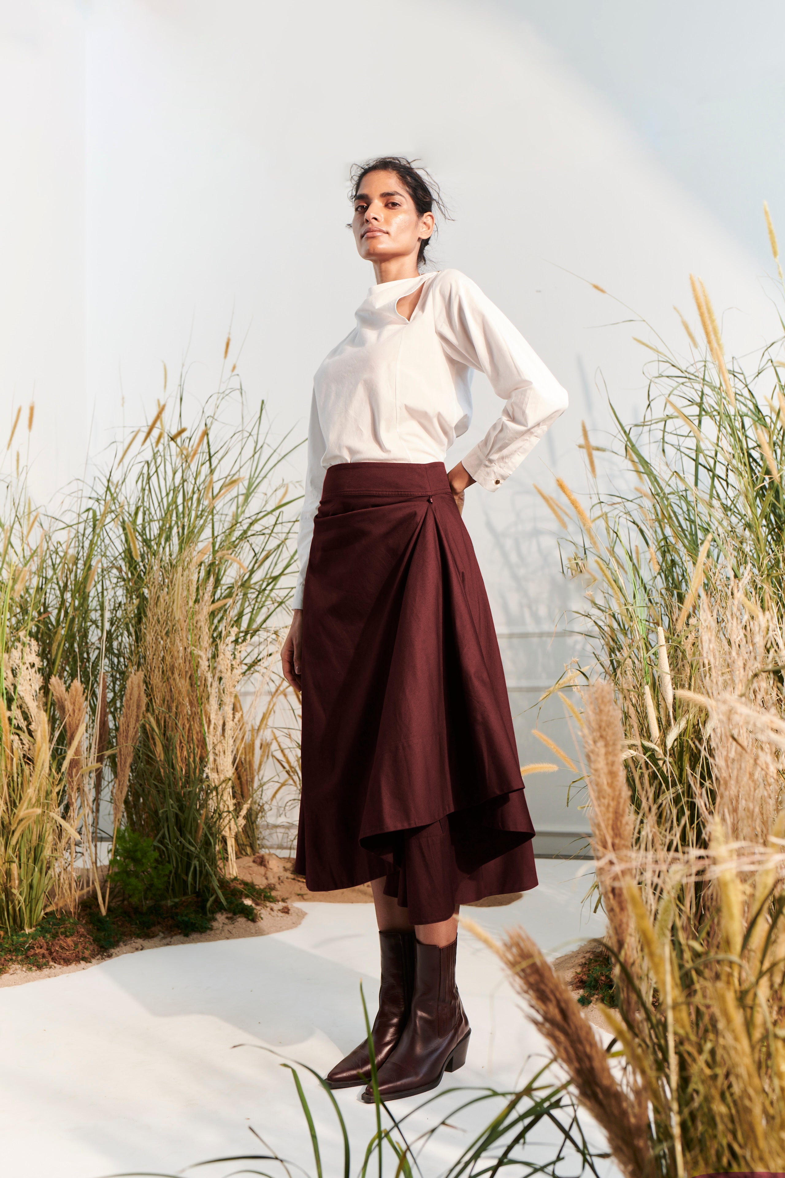 Echo Skirt - Maroon