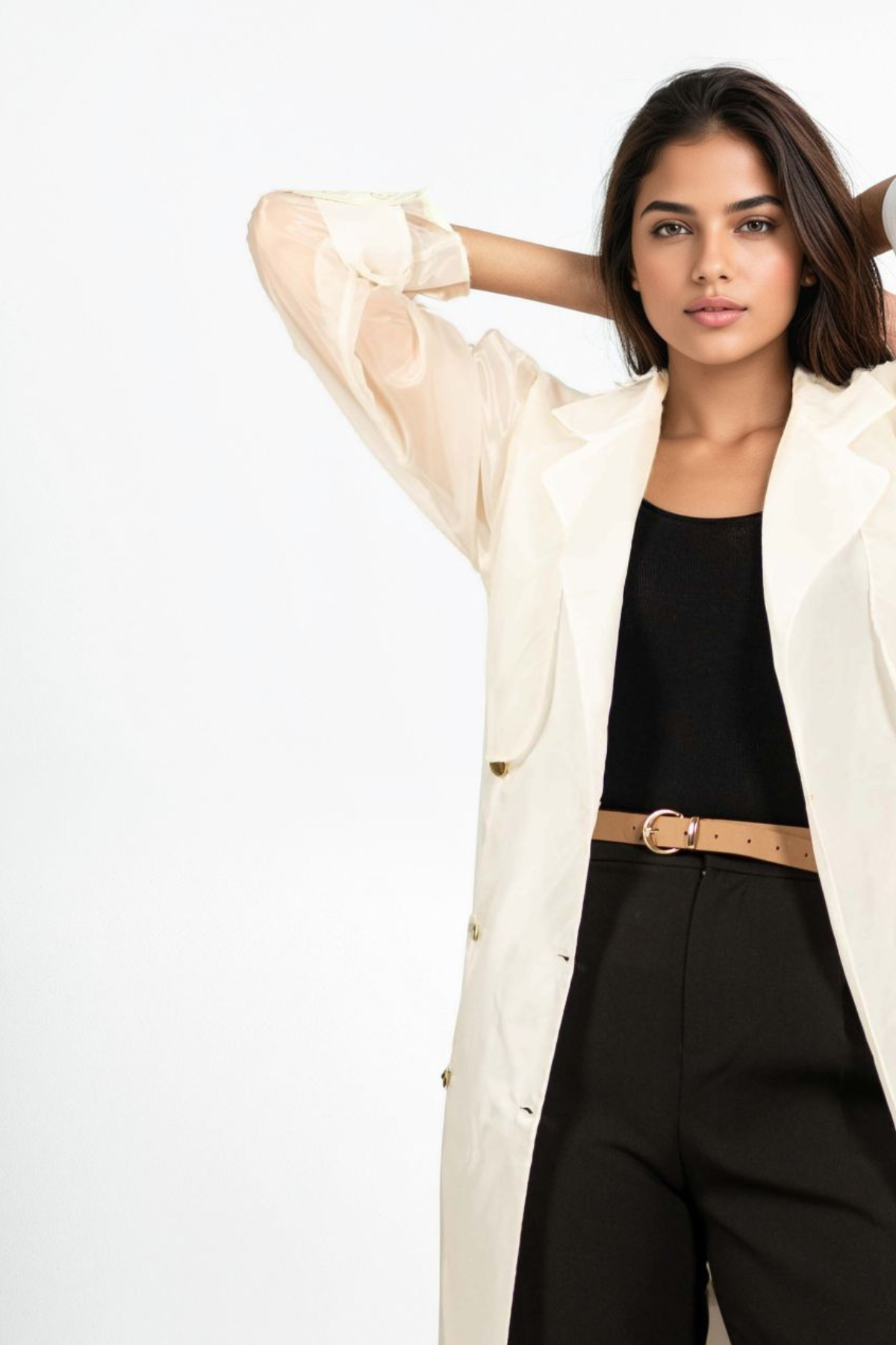 Sheer Trench in Off White