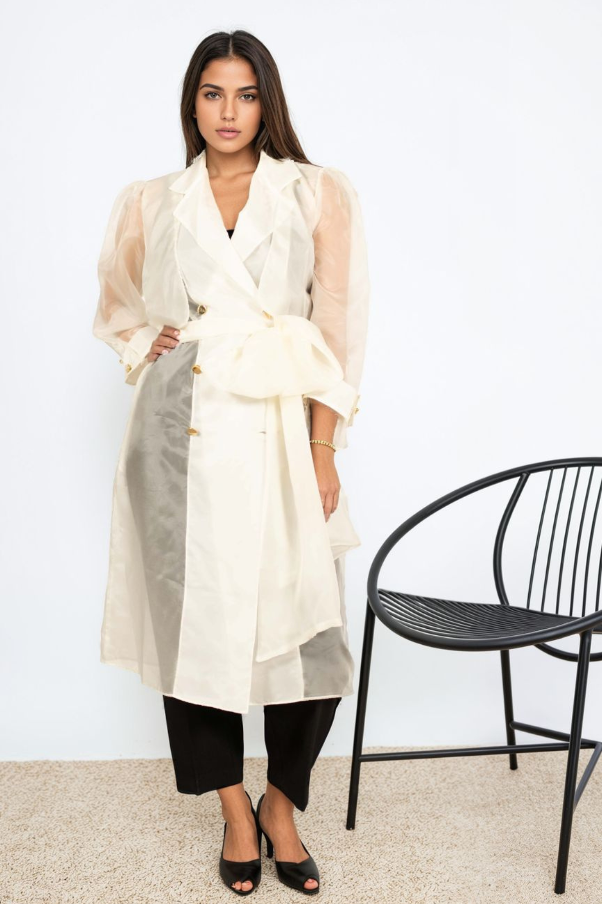 Sheer Trench in Off White