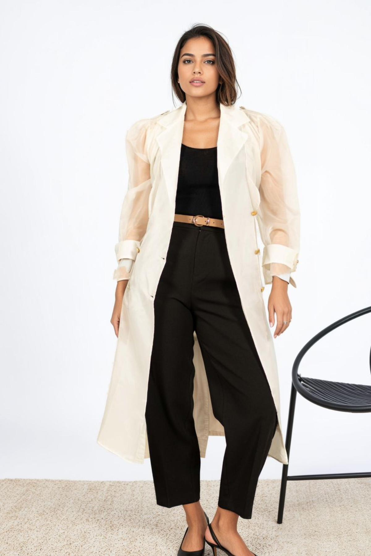 Sheer Trench in Off White
